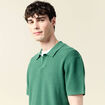 Polo cintré manches courtes vert homme