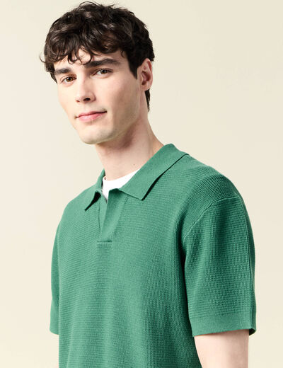 Polo cintré manches courtes vert homme