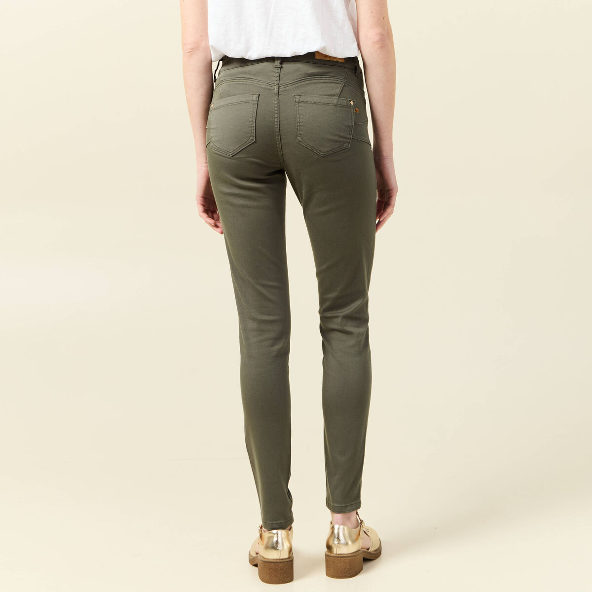 Pantalon Audrey - skinny push up vert kaki femme