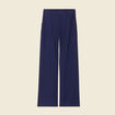 Pantalon city large à pinces bleu marine femme