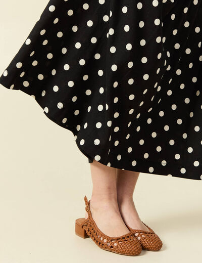 Jupe longue &eacute;vas&eacute;e noir femme