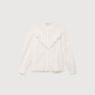 Chemise en coton avec dentelle ecru femme