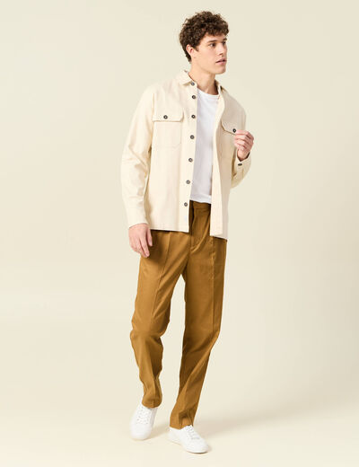 Pantalon chino droit beige homme