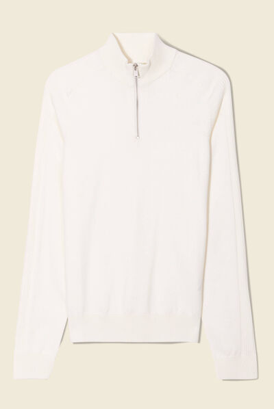 Pull manches longues ecru homme