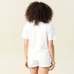 T-shirt manches courtes brodé ecru femme