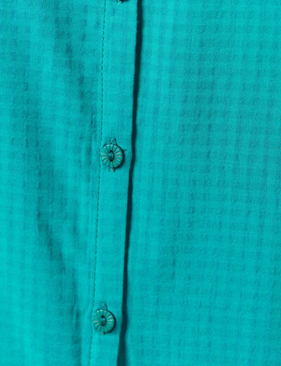 Blouse manches courtes vert canard femme