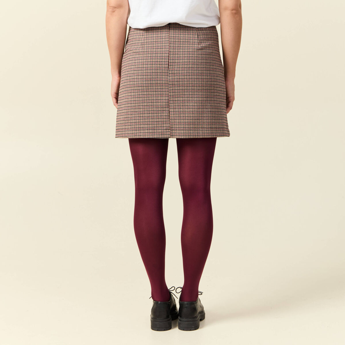 Jupe courte beige femme