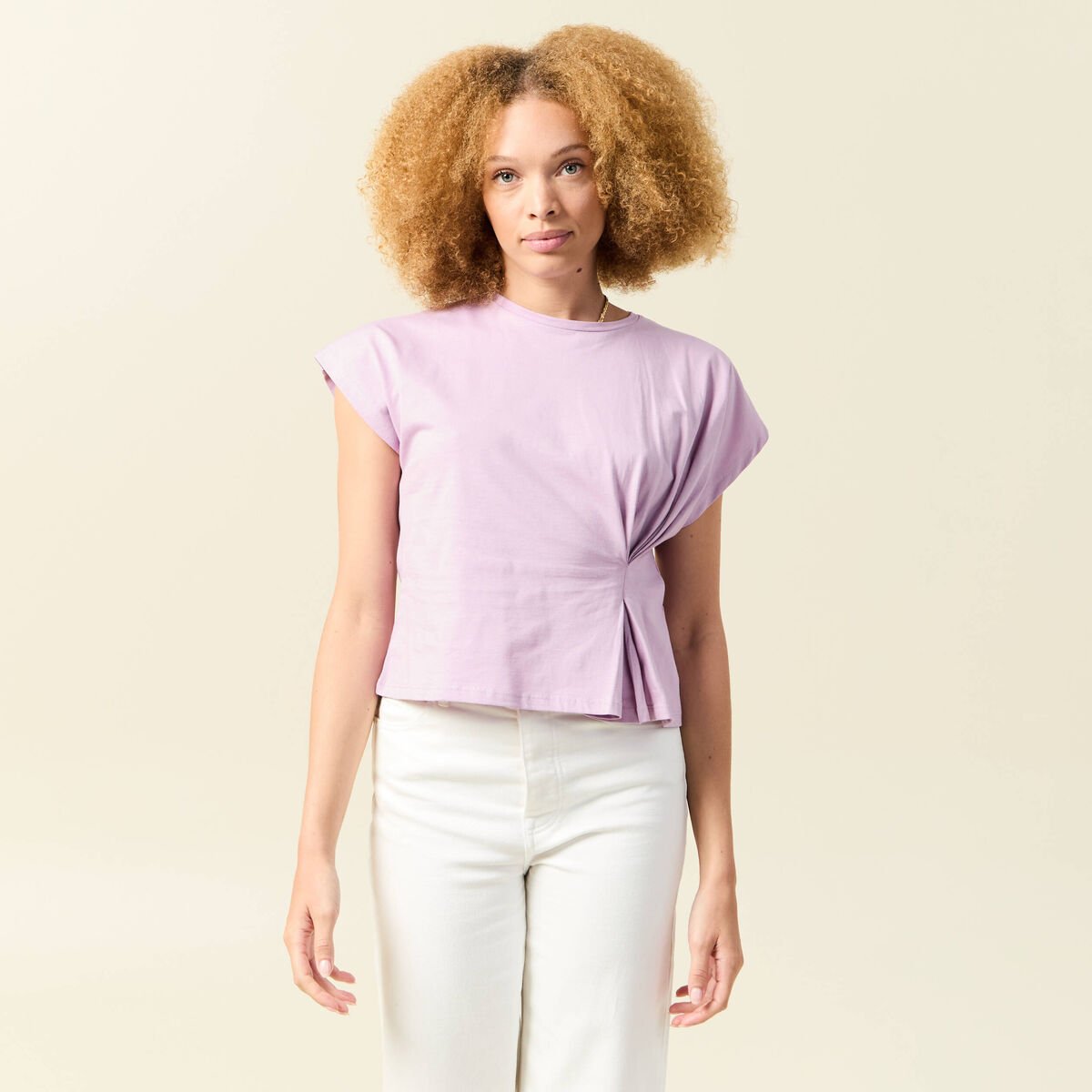 T-shirt manches courtes mauve femme