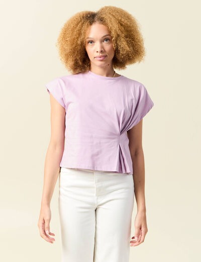 T-shirt manches courtes mauve femme
