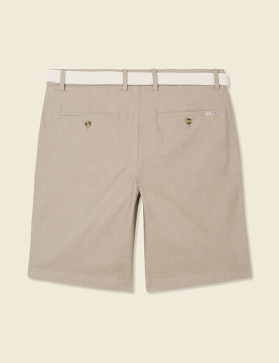 Bermuda droit chino ceinture sable homme