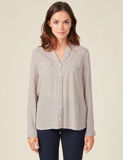 Chemise manches longues blanc femme
