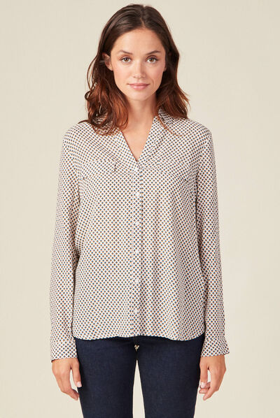 Chemise manches longues blanc femme