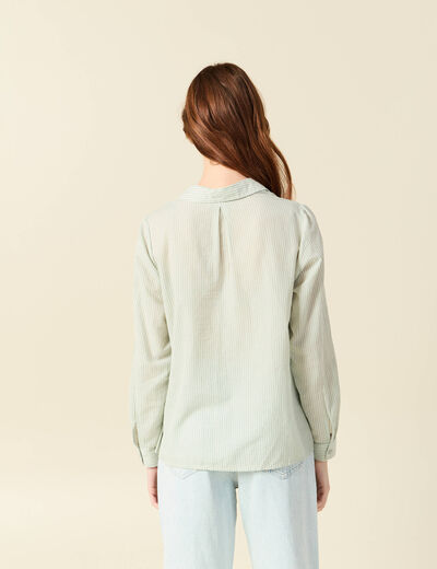 Blouse manches longues vert olive femme