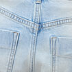 Jeans boyfriend ceintur&eacute; denim bleach femme
