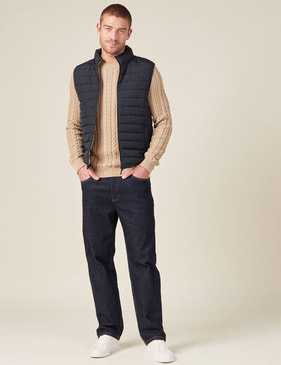 Doudoune droite sans manches bleu marine homme