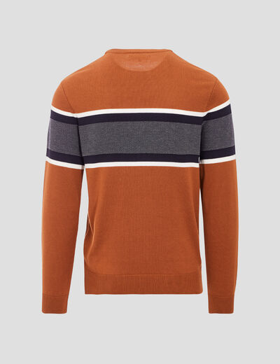 Pull manches longues marron homme