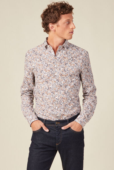Chemise manches longues blanc homme