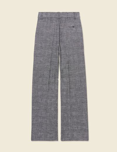 Pantalon large à pinces noir femme