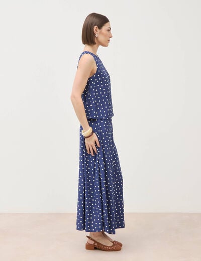Top sans manches bleu marine femme