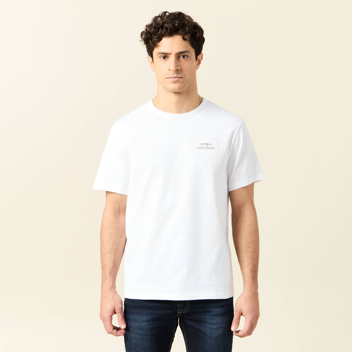 T-shirt manches courtes blanc homme