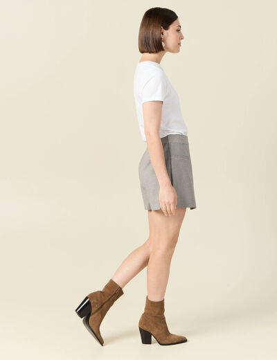 Jupe-short droite bleu marine femme
