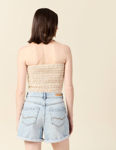 Bustier sans manches ecru femme