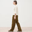 Sweat col rond manches 3/4 brillant ecru femme
