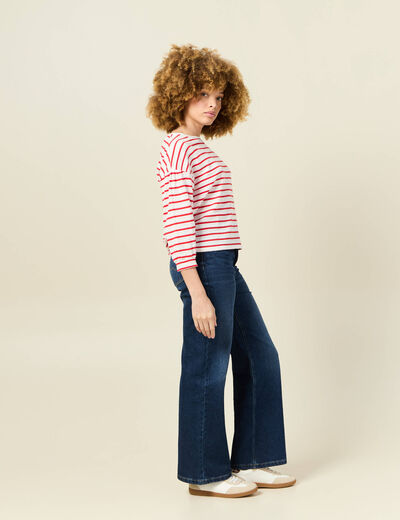 T-shirt manches 3/4 rouge femme