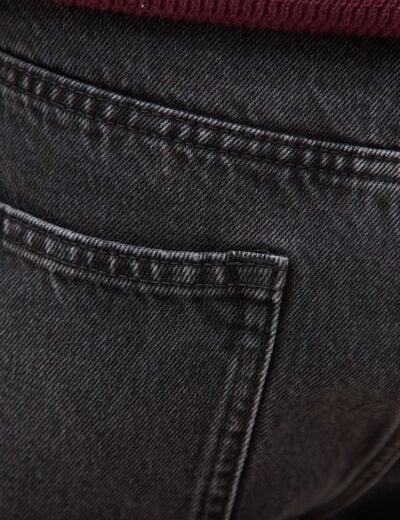Jeans large relaxed denim noir homme