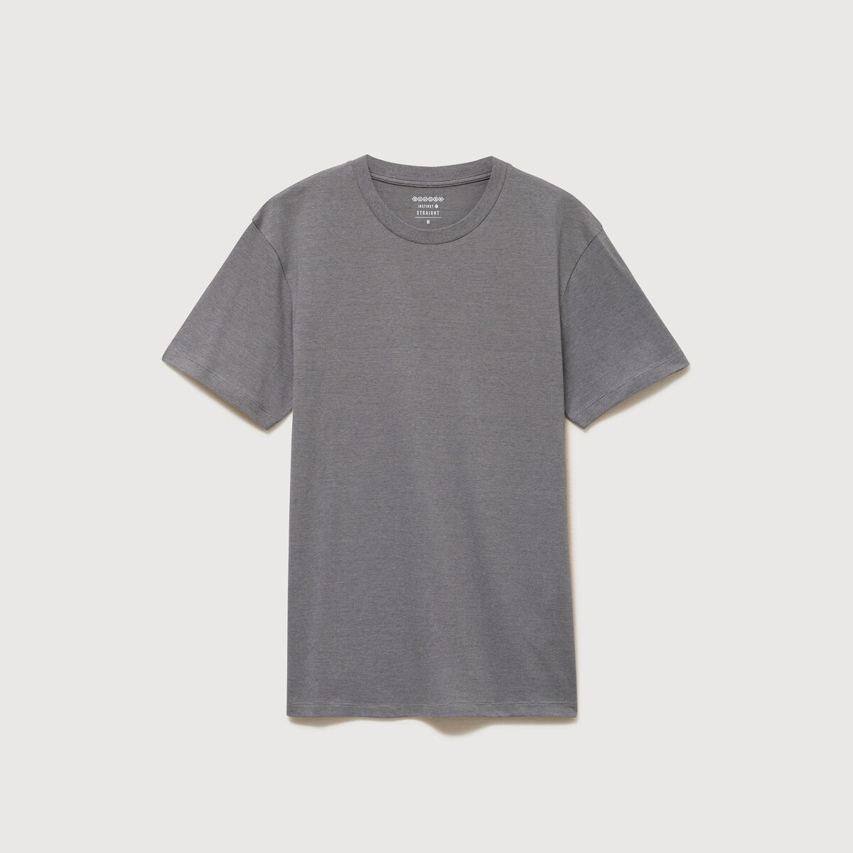 T-shirt cintr&eacute; col rond manches courtes gris homme