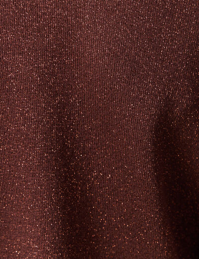 Pull manches longues ajouré bordeaux femme