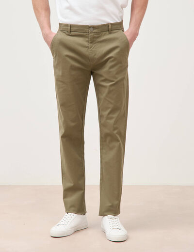 Pantalon chino slim taupe homme
