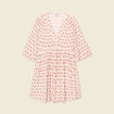 Robe &eacute;vas&eacute;e manches 3/4 ivoire femme