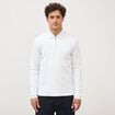 Polo droit manches longues blanc homme