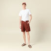 Bermuda droite à coulisse marron cognac homme