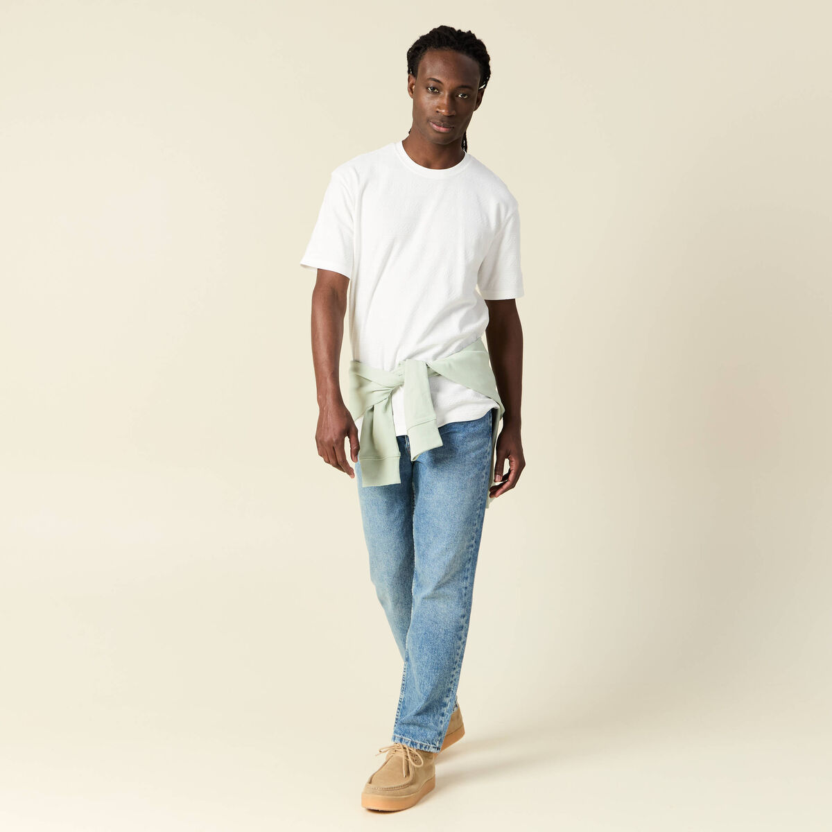 T-shirt manches courtes ecru homme