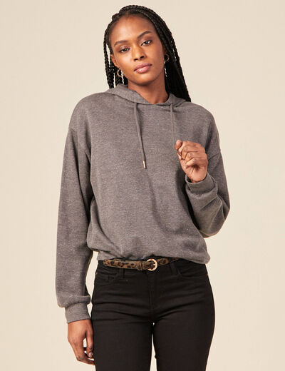Sweat à capuche gris femme