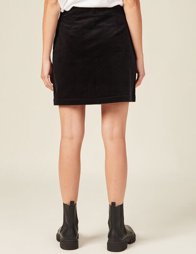 Jupe moulante velours noir femme