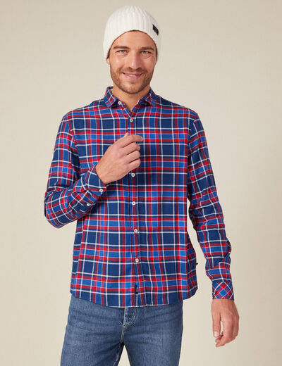 Chemise manches longues bleu electrique homme