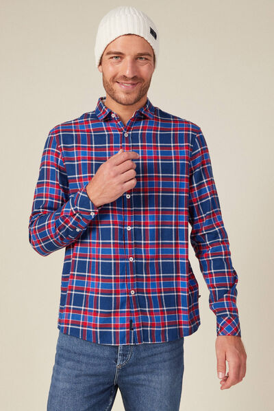 Chemise manches longues bleu electrique homme