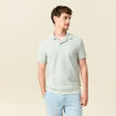 Polo cintré manches courtes en coton vert clair homme