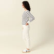Pull manches longues ajouré ecru femme