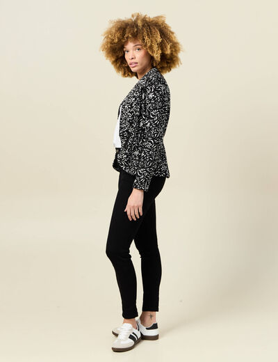 Gilet manches longues noué noir femme