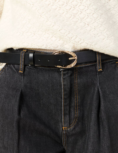 Ceinture fine noir femme