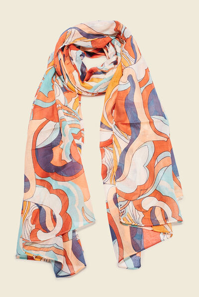 Foulard orange clair femme