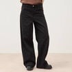 Jeans ample d&eacute;tails clout&eacute;s denim noir femme