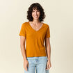 T-shirt manches courtes orange foncé femme