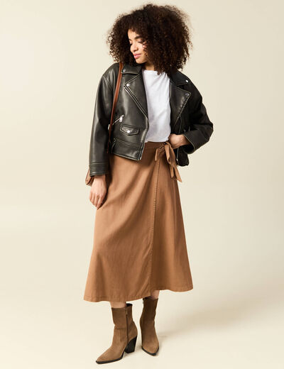 Jupe marron clair femme