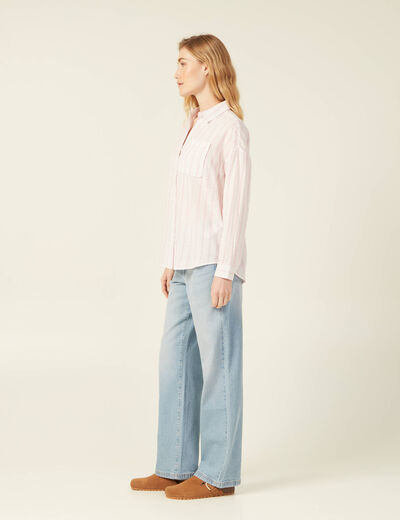 Chemise éco-responsable rose clair femme