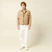 Blouson droit court col classique marron homme